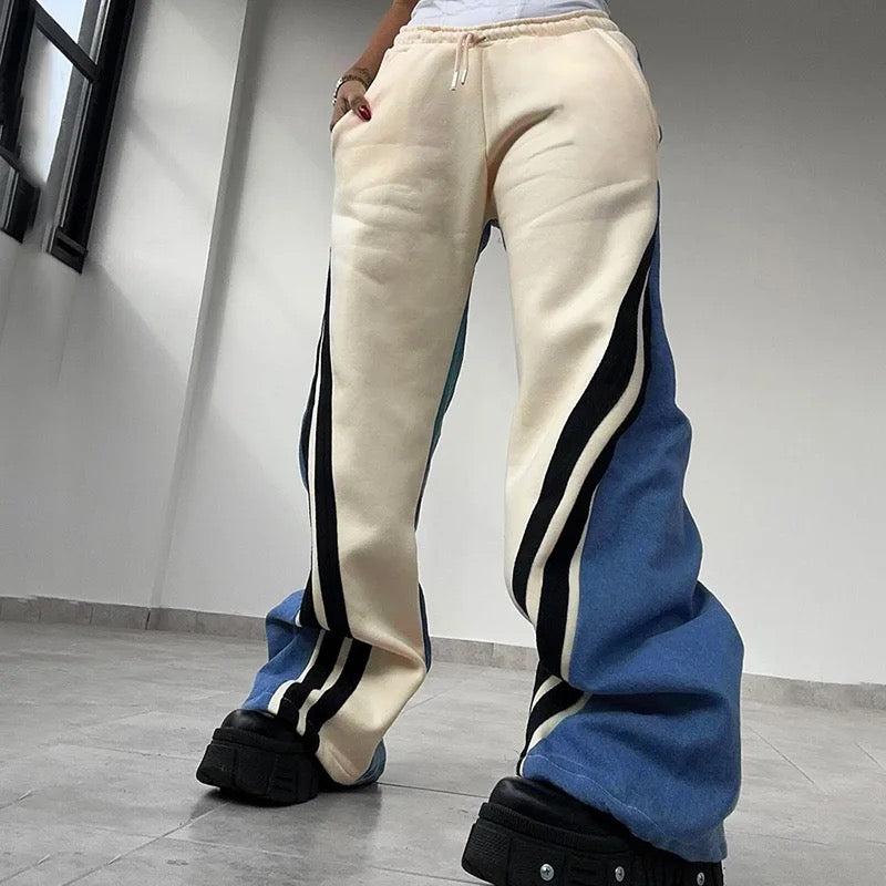 Street Patchwork Loose Pants
