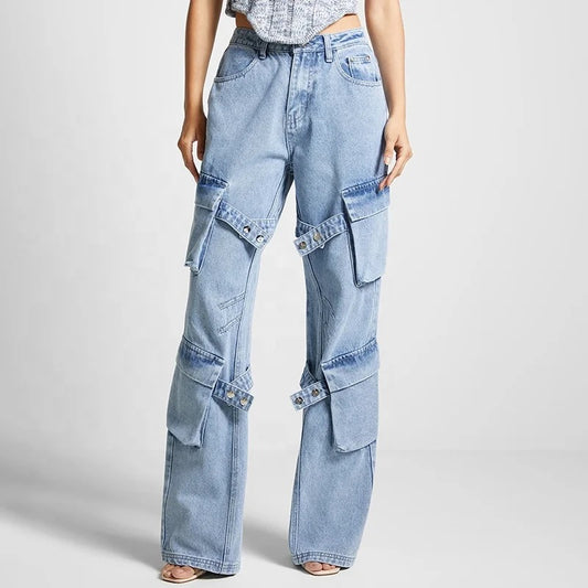 OUDINA Retro Cargo Jeans