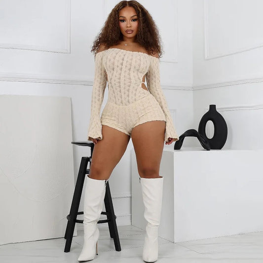 Off Shoulder Knitted Bodysuit