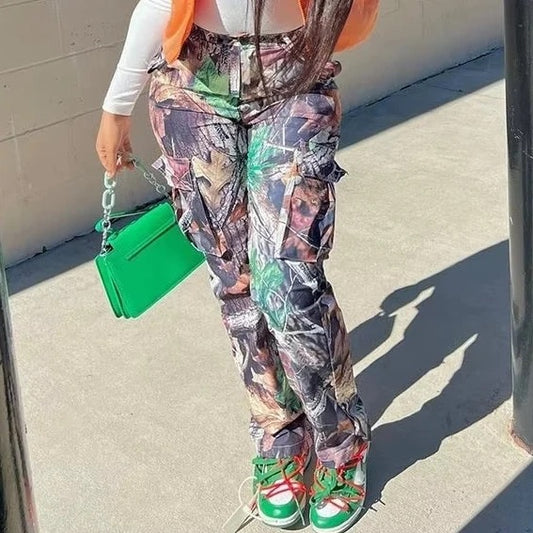 INS Leaf Print Cargo Pants