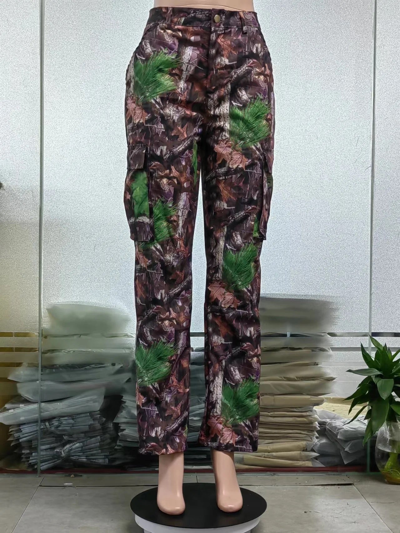 INS Leaf Print Cargo Pants