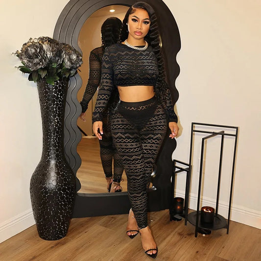 Lace Design Two Piece Set