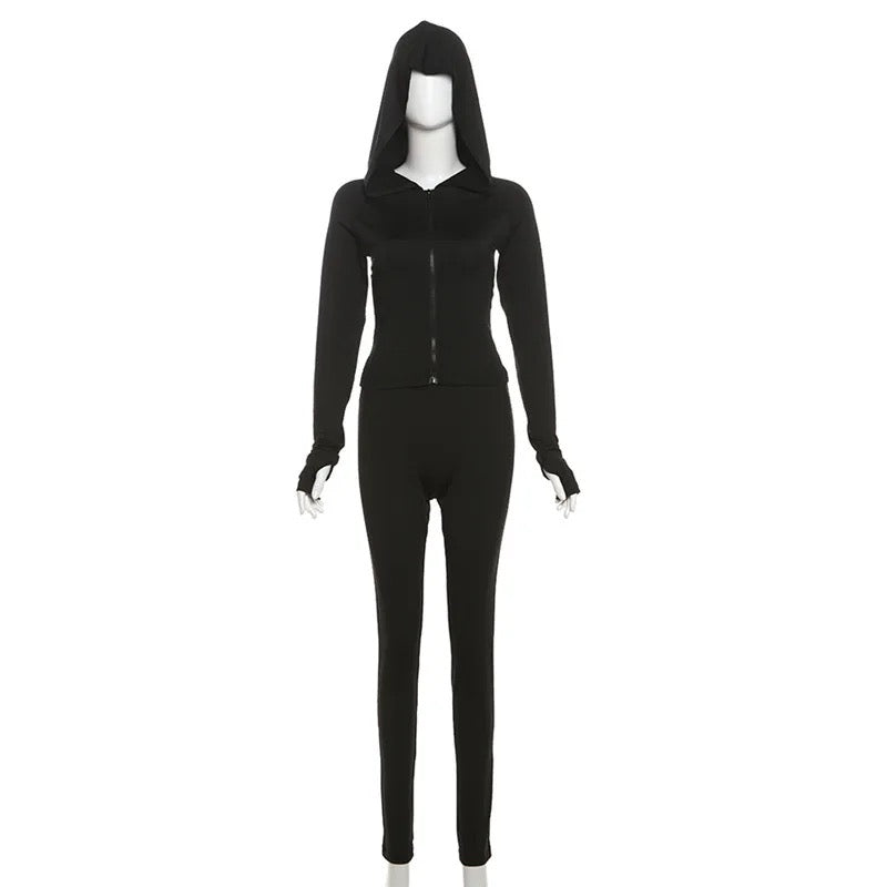 V-Neck Zip Up Jacket & Pants Set