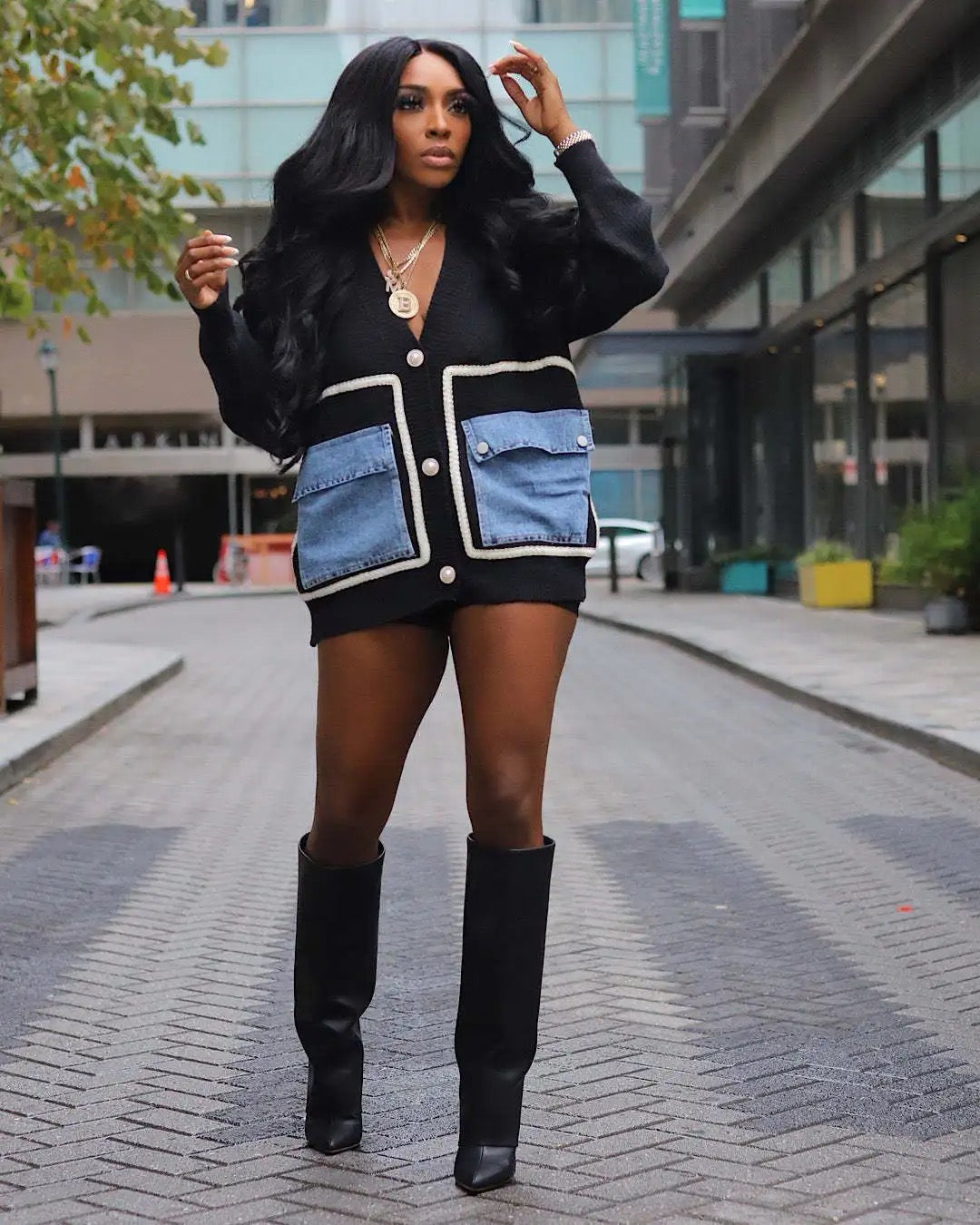 Knit Patchwork Cardigan