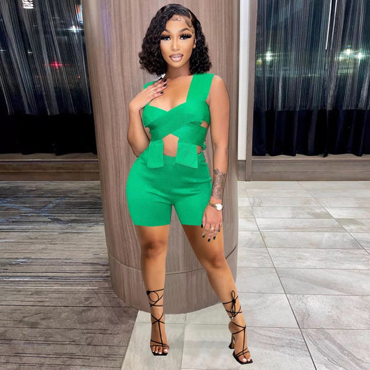 Wrapped 2 Piece Short Set